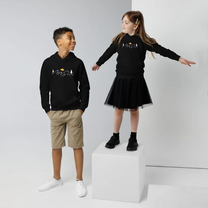 Mountain and Sun Kids eco hoodie
