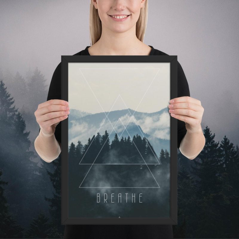 Enhanced matte paper framed poster in black 12x18 person 64cbdeead02bd
