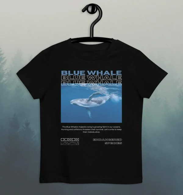 Blue whale es2 organic kids t-shirt