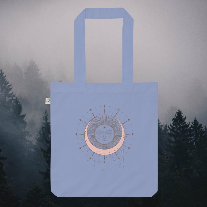 Boho Moon Organic Tote Bag - Image 2