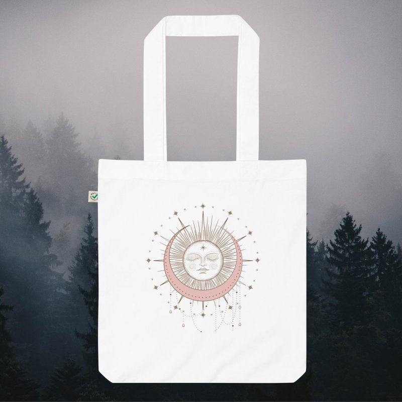 Organic fashion tote bag white front 64cccb2157cd4