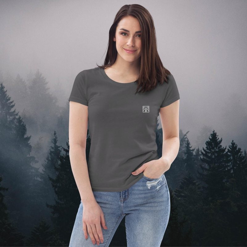 Womens fitted eco tee anthracite front 64ecc3f9330d2