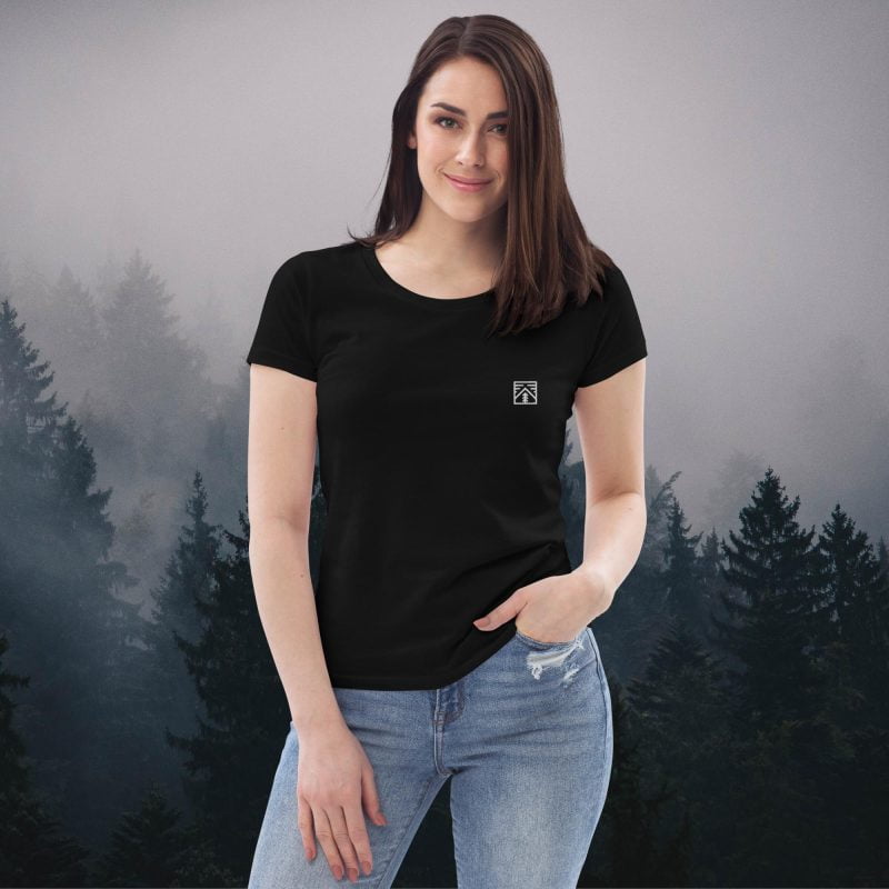 Womens fitted eco tee black front 64ecc3f934045