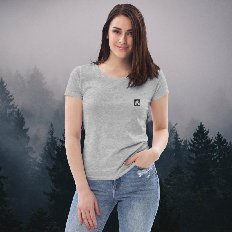 Womens fitted eco tee heather grey front 64ecc5686491e